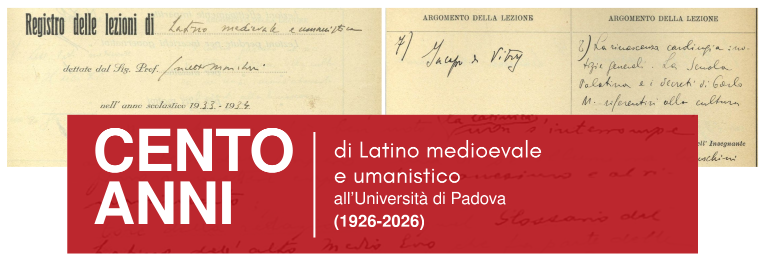 Cento anni di Latino medioevale e umanistico all’Università di Padova (1926-2026)